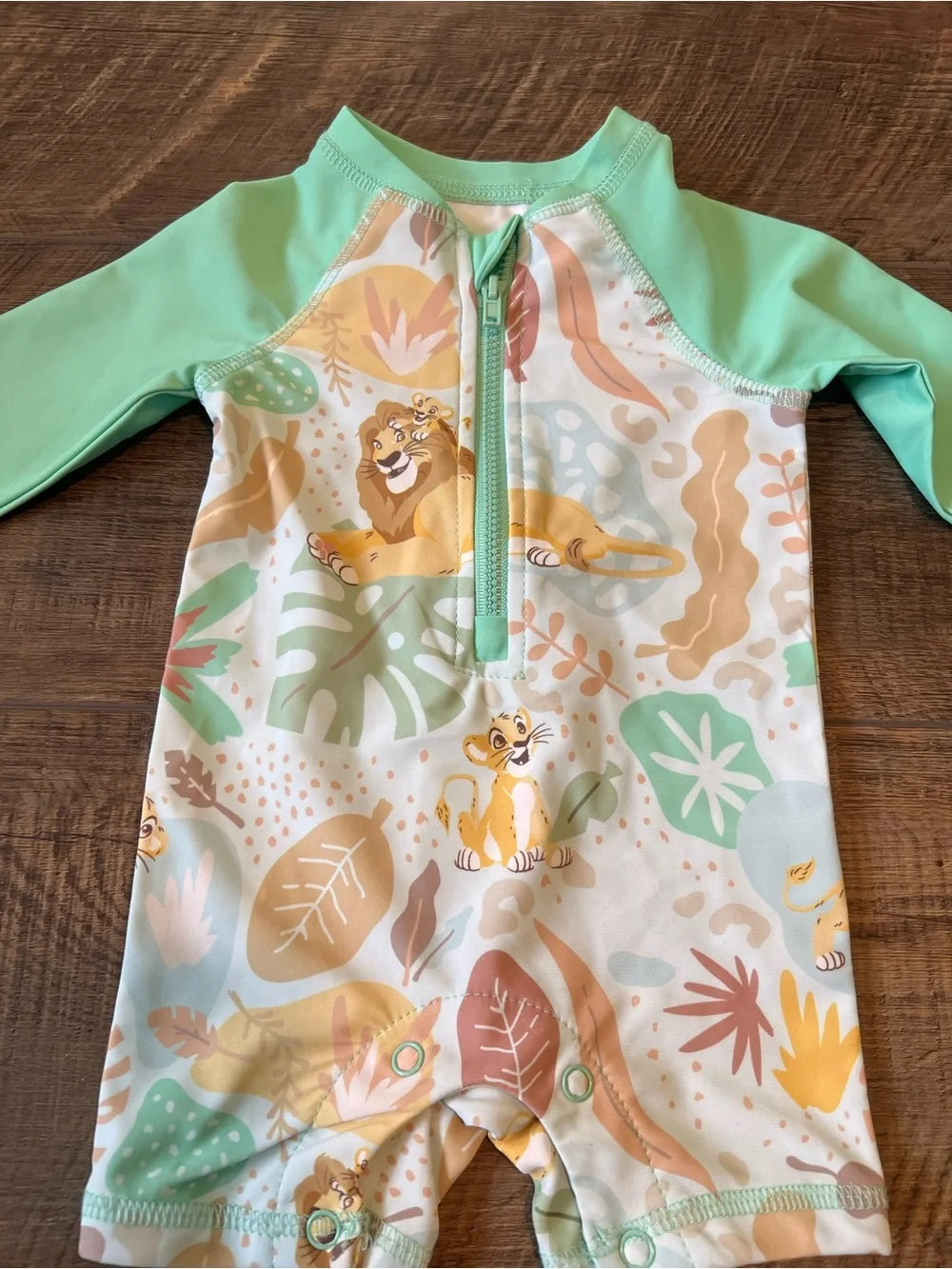 Disney Mint and Pastel Lion King Short-Sleeve One-Piece Rashguard